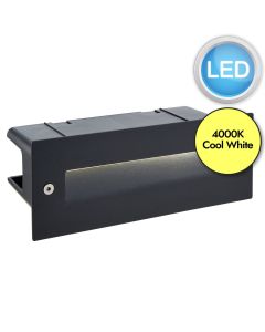 Saxby Lighting - Seina - 78644 - LED Black Frosted IP44 Slot Rectangle Outdoor Recessed Marker Light