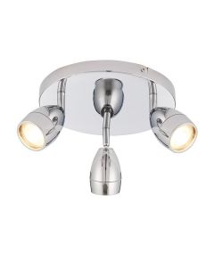 Endon Lighting - Porto - 73692 - Chrome Clear Glass 3 Light IP44 Bathroom Ceiling Spotlight