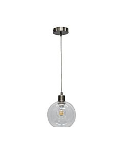 Barnum - Clear Glass Globe with Satin Nickel Pendant Fitting