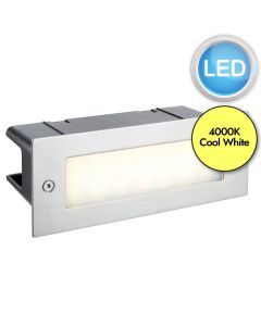 Saxby Lighting - Seina - 78637 - LED Marine Grade Stainless Steel Frosted IP44 Rectangle Outdoor Recessed Marker Light
