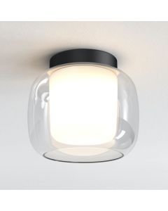 Astro Lighting - Aquina 240 - 1450009 - Black & Clear & White Glass Bathroom Ceiling Flush Light