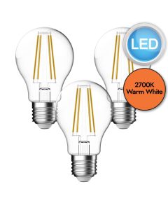 3 x 6.8W LED E27 Filament Light Bulbs - Warm White