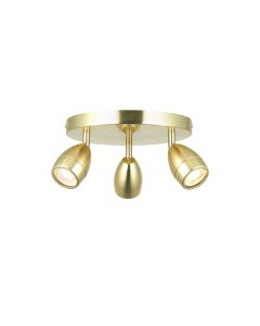 Endon Lighting - Porto - 99769 - Satin Brass 3 Light IP44 Bathroom Ceiling Spotlight