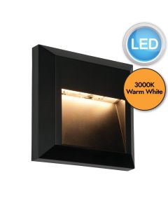 Saxby Lighting - Severus - 61219 - LED Black Clear IP65 Square Outdoor Recessed Marker Light
