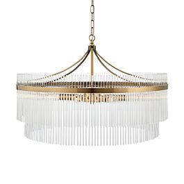 Endon Lighting - Marietta Grand - 112574 - Antique Brass Clear Glass 7 Light Ceiling Pendant Light