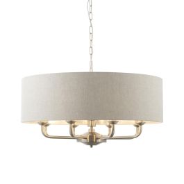 Endon Lighting - Highclere - 99152 - Brushed Chrome Natural 8 Light Ceiling Pendant Light