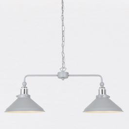 Maxwell - Flint Grey Chrome 2 Light Bar Ceiling Pendant Light