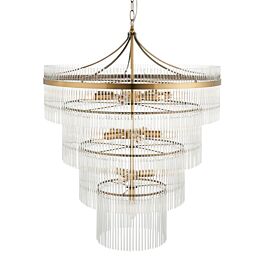 Endon Lighting - Marietta - 112576 - Antique Brass Clear Glass 16 Light Chandelier